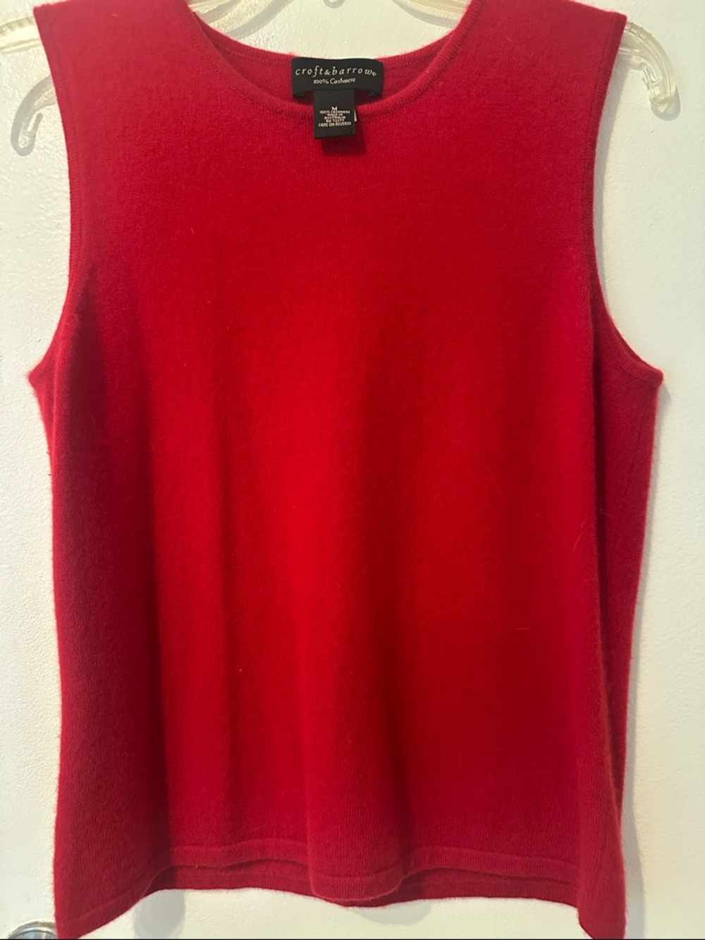 croft & barrow Red Sleeveless Cashmere-Blend Shell Top